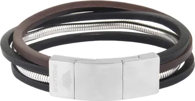 Produktbild von Police Herren Armband Leder Edelstahl silber PJ26551BSS.01