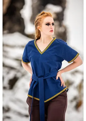 Image de Tunique viking femme bleue "Matilda" XL