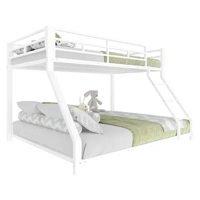 Produktbild von Etagenbett mit 2 Liegeflächen, Lattenrost, Rausfallschutz und Trittleiter, 90x200cm/140x200cm, Metallbett