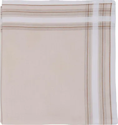 Produktbild von Tiseco Herren Taschentücher Set 3er-Pack - 42x42cm - 100% Baumwolle - Indiantan Streifen Muster