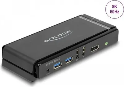 Produktbild von Delock - KVM-/Audio-/USB-Switch - DisplayPort 1.4 KVM Switch 8K 60 Hz with USB 5 Gbps and Audio - 2 x KVM/Audio/USB - 1 lokaler Benutzer - Desktop