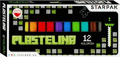 Obrázek produktu pro Plastelina 12 barev bezpečná modelovací hmota pro děti do školy 1 ks