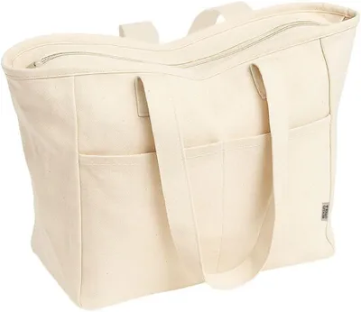 Zdjęcie produktu dla Torba na zakupy z bawełny z recyklingu 42 x 37 x 15 cm, 26 litrów, zamek, do zakupów
