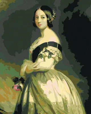Image de Zuty - Peinture par numéros - LA REINE VICTORIA (F. X. WINTERHALTER), 40 x 50 cm, sans cadre et sans toile tendue