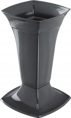 Produktbild von KADAX Grabvase mit Sockel "Campo", aus Kunststoff, Vase für Grabstein, Grabsteckvase, Standvase, 30 cm, Graphit