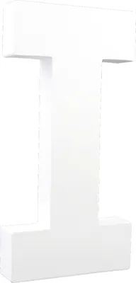 Produktbild von Décopatch 3x Weißes Pappmaché, Buchstabe I, 20,5cm - Weiß AC708C