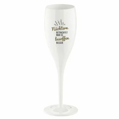Produktbild von Sektglas 100 ml mit Druck CHEERS No. 1 NÜCHTERN BETRACHTET Koziol