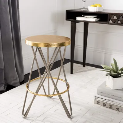 Productafbeelding van SAFAVIEH Moderne barkruk, in beige en goud