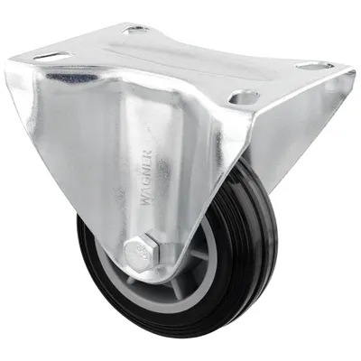 Produktbild von WAGNER Soft-Bockrolle/Möbelrolle Ø 80 mm, Transportrolle mit Rollenlager, Stahl, schwarz, Tragkraft 50 kg - 04358001