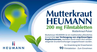 Immagine prodotto di Heumann Feverfew 200 mg compresse rivestite con film per l'emicrania, 90 compresse