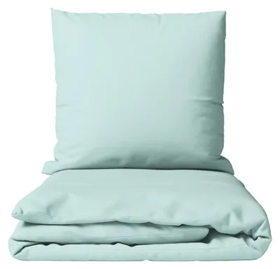 Produktbild von Mikrofaser Bettwäsche Set 135x200 cm Hellblau Einfarbig mit Reißverschluss