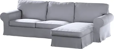 Produktbild von Dekoria Bezug für Ektorp 2-Sitzer Sofa mit Recamiere, grau, Ektorp 2-Sitzer Sofabezug mit Recamiere