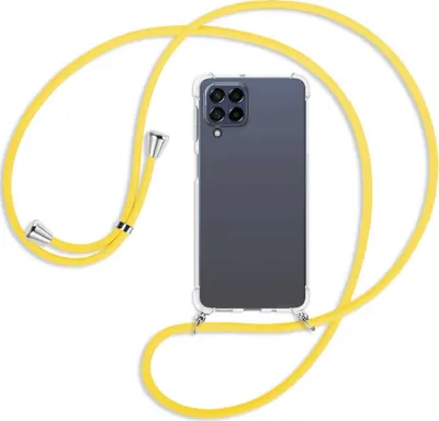 Produktbild von Handykette Backcover-Schutzhülle mit Band (Metall silberfarben) für Samsung Galaxy M53 5G - gelb