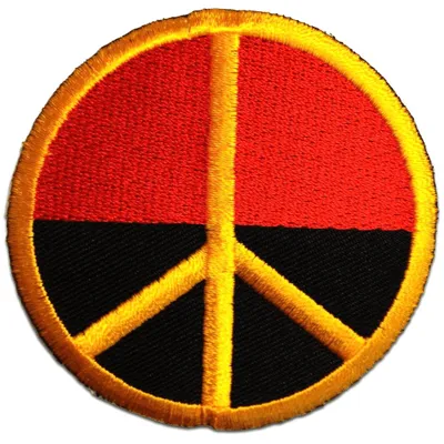 Obrázek produktu pro Deutsch Deutschland Peace Frieden Hippie - nášivka, nažehlovačka, nažehlovačka, nášivka, nažehlovačka, velikost: Ø 7,0 cm