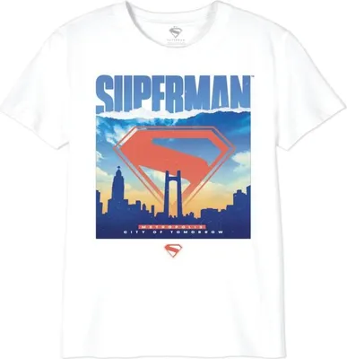 Produktbild von Superman T-Shirt Uni Kids - Metropolis - City Of Tomorrow weiß S