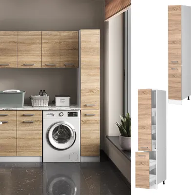 Zdjęcie produktu dla Uniwersalna szafka do spiżarni Vicco R-Line Sonoma 30 cm z drzwiami, Model 41906