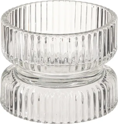 Produktbild von Teelichthalter Glas Retro Vintage Deko Set Ø9cm H7cm 4er Pack, 4 Stück