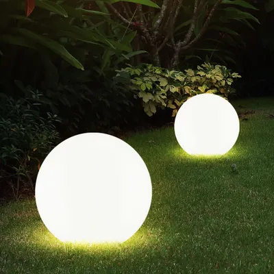 Produktbild von 2er LED Solarleuchte, Kugel weiß, H 62 cm