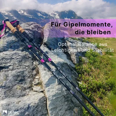 Produktbild von Trekkingstöcke 100-120 cm, Aluminium, Korkgriff, teleskopisch verstellbar, für Nordic Walking