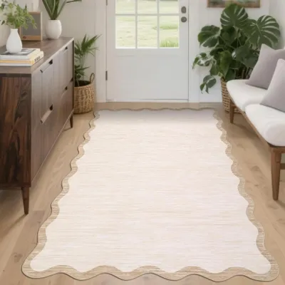 Obrázek produktu pro Koberec - Boho koberec do chodby - Snadno omyvatelný - Krátký vlas - Protiskluzová gumová spodní strana - 100 % polyester - 80 x 150 cm - Béžová