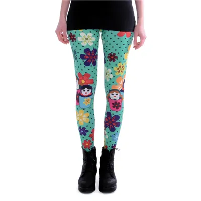 Produktbild von cosey - bedruckte bunte Leggins (Einheitsgröße) - Design Matrjoschka
