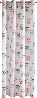 Image de Rideau pour enfants Eurofirany Owlen White / Rosa 140 cm x 250 cm