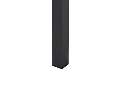 Produktbild von BELIANI Garten Beistelltisch Hellbraun / Schwarz Kunstholz und Aluminium Rechteckig 96 x 52 cm Latten-Optik Lamellen-Optik Modern Terrasse Couchtisch