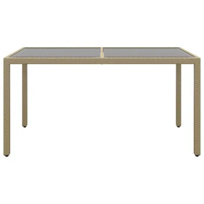 Immagine prodotto di Tavolo Giardino 150x90x75cm Vetro Temperato Polyrattan Beige