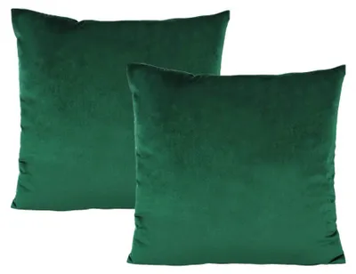 Samt Kissenbezug 45x45 cm, 2er Set, Dunkelgrün, weich
