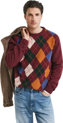Produktbild von Gant Argyle Regular-Fit Pullover rot kariert