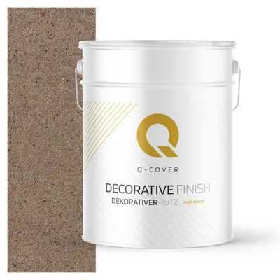 Produktbild von Dekorativer Putz mit Mica 15 kg – Braun mit Kupferfarbenem Staub D811 – Strukturputz Innen & Außen, wetterfest Q-COVER
