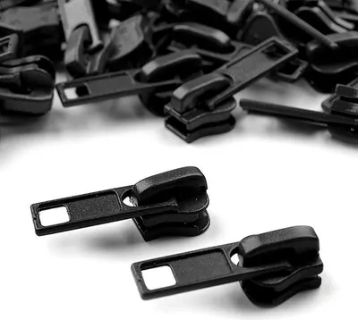 10 Zipper für Profil-Reißverschlüsse m. 5mm Profilschiene schwarz