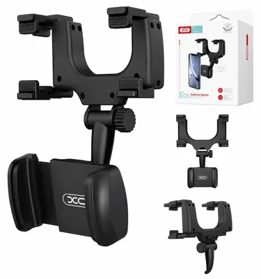 Image de XO Support pour voiture Support pour téléphone portable Rétroviseur compatible avec les smartphones noir