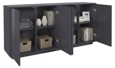 Produktbild von Kommode Virgilio,  100%  Italy,  cm 180x41h86,  Anthrazit glänzend