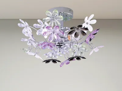 Produktbild von Ausgefallene Schlafzimmer LED Deckenleuchte mit Blumen, dimmbar über Schalter