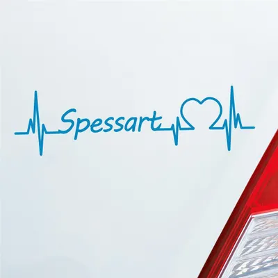 Produktbild von Auto Aufkleber Spessart Puls Herzschlag mit Ferien Region Motiv 19x5 cm Hellblau Sticker Heckscheibenaufkleber