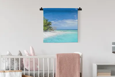 Produktbild von MuchoWow® Wandteppich Wandbehang Klares Wasser von Sipadan 60x60 cm Tapisserie Dekoration Wandtuch - Dekorationen - Wand Decke