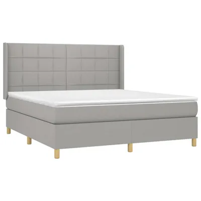 Produktbild von vidaXL Boxspringbett mit Matratze Hellgrau 160x200 cm Stoff