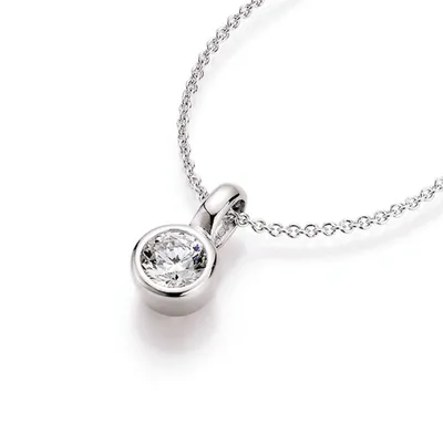 Produktbild von Kette Smart Jewel Zirkonia-Anhänger, Silber 925 Weiss 45 cm