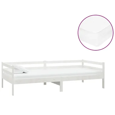 Produktbild von Tagesbett mit Matratze 90x200 cm Weiß Kiefer Massivholz