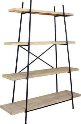 Immagine prodotto di Milani Home - libreria industrial in metallo e legno 145 x 44 x 176 cm, nero