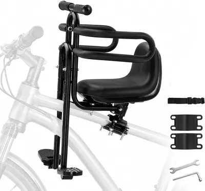 Produktbild von Fahrradkindersitz vorne, verstellbarer Sitzwinkel, schwarz, für Radtouren