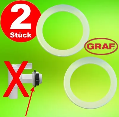 Produktbild von 2x Dichtung für Regentonnenhahn Hahn Regentonne Dichtungsring Graf 3/4 Zoll