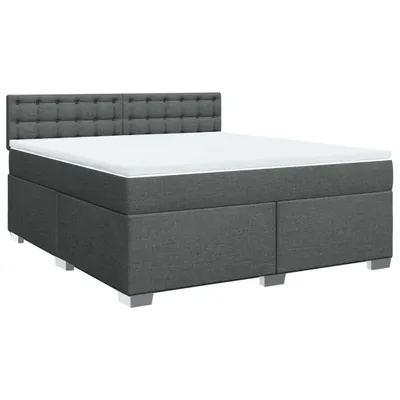 Produktbild von Boxspringbett mit Matratze Dunkelgrau 180x200 cm Stoff