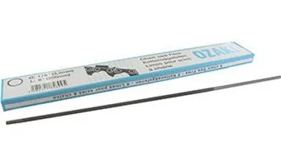 Image de 6 Lime ronde Ozaki pour tronçonneuse 1/4 Mini. ø : 3,2 mm, L : 20 cm (8"). Emballage par