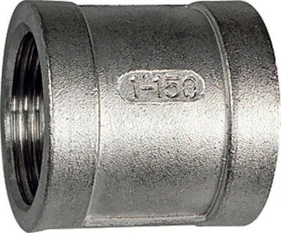 Produktbild von Riegler Muffe, rund, G 1, Edelstahl 1.4408
