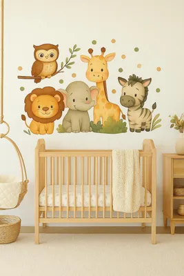 Safari-Tiere für das Kinderzimmer – Decords Wandtattoo, Produktansicht 1