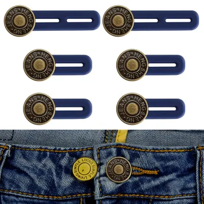 Hosenbundverlängerungsknöpfe, 6 Stück, elastisch, für Jeans, Unisex