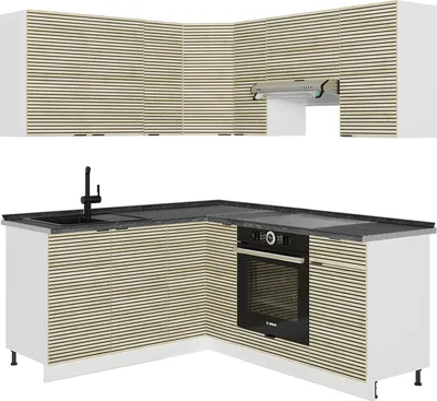 Produktbild von Eckküche Vicco Fame-Line Eiche Paneel/Weiß 190 x 60 cm , AP Anthrazit, Model 51585