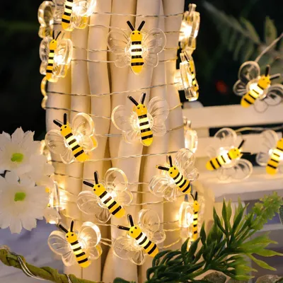 Bienen-Lichterkette, 2 m, 20 LEDs, batteriebetrieben